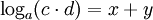 \log_a(c\cdot d)=x+y