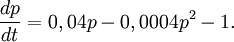 \frac{dp}{dt}=0,04p-0,0004p^2-1.