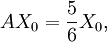 AX_{0}=\frac{5}{6}X_{0},