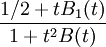 \frac{1/2+tB_{1}(t)}{1+t^2B(t)}