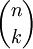 \binom nk