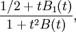 \frac{1/2+tB_{1}(t)}{1+t^2B(t)},