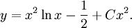 y=x^2\ln x-\frac{1}{2}+Cx^2.