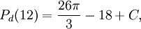 P_{d}(12)=\frac{26\pi}{3}-18+C,