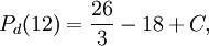 P_{d}(12)=\frac{26¹}{3}-18+C,